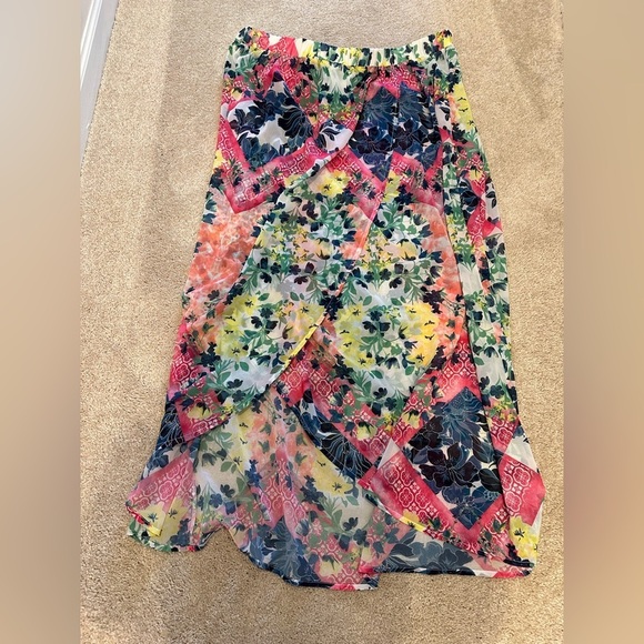Swim by Cacique Floral Print Maxi Skirt Cover Up Elastic Waist Plus Size 18/20 - Picture 1 of 3